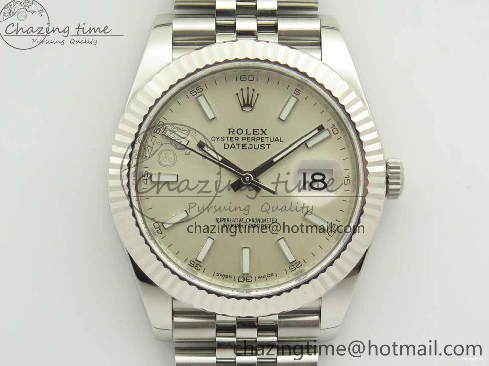 Edition ARF Dial 41 DateJust Silver Best Steel 904L Bracelet 1:1 126334 A2824 on Jubilee 0326
